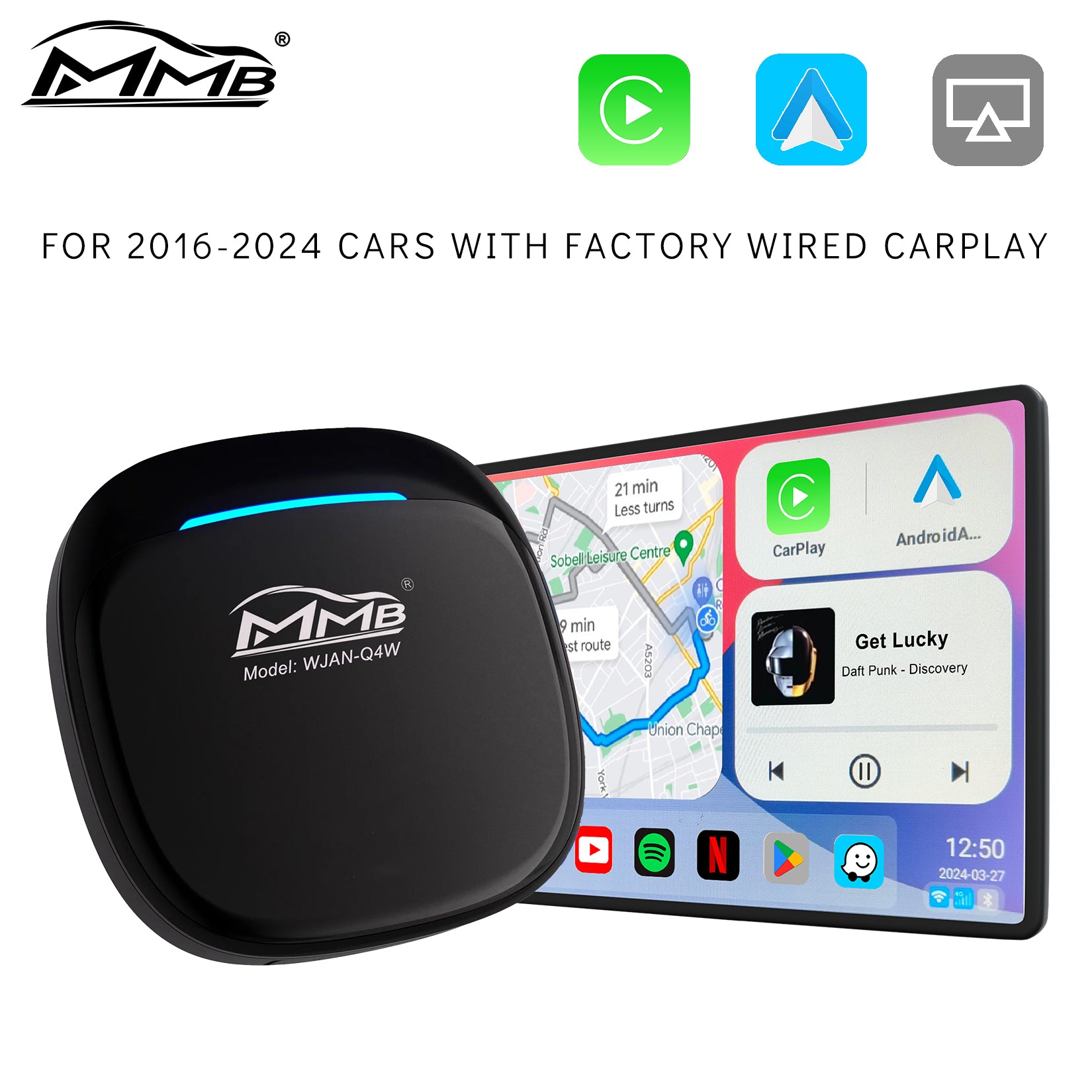MMB MAX Wireless CarPlay Android Auto Android 13 OS HDMI Video AI
