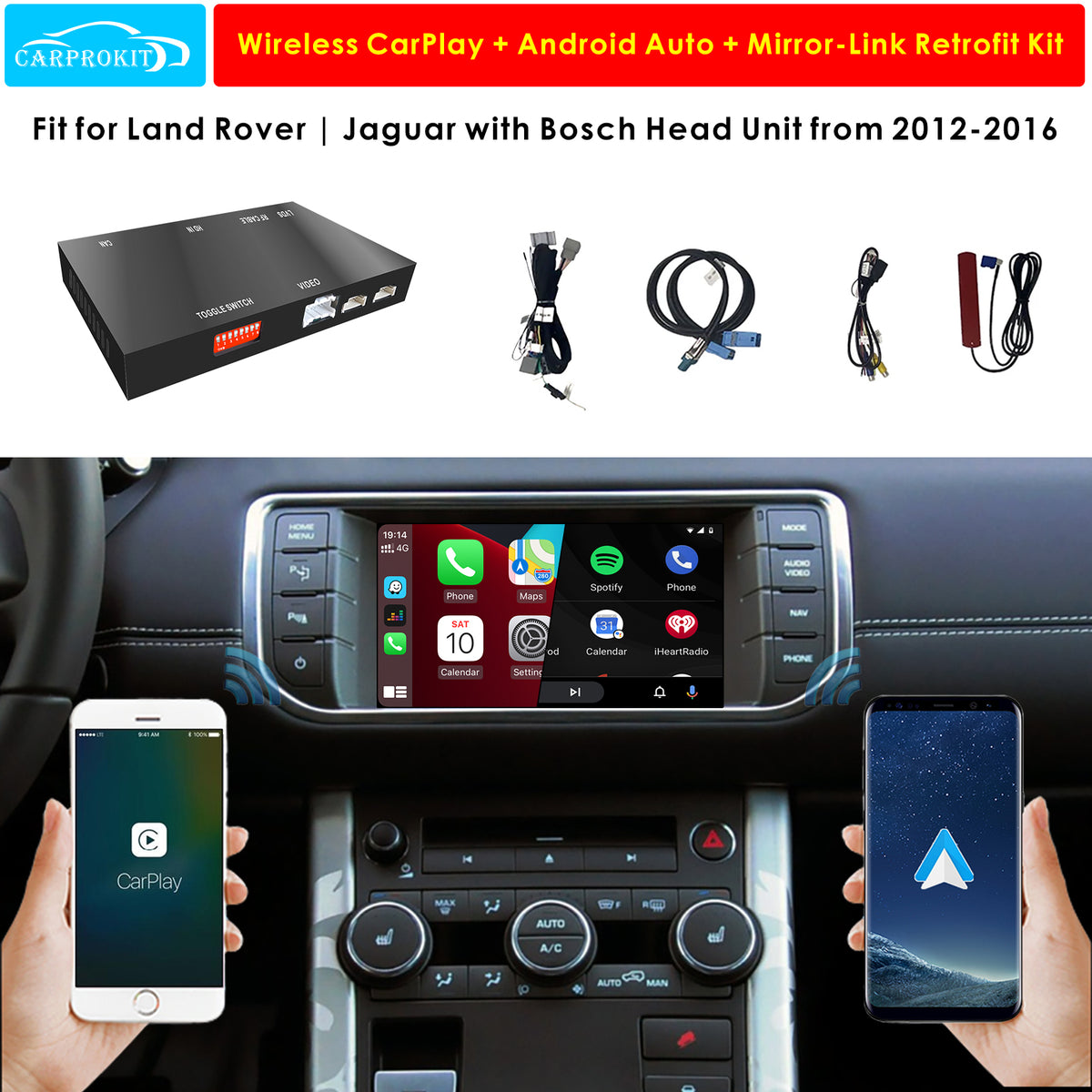 CarProKit for Land Rover Jaguar Wireless CarPlay Android Auto Retrofit Kit Support Bosch System 2012-2016