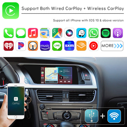 CarProkit for Audi A4 A5 S4 S5 Q5 B8 Symphony Concert Radio 2009-2019 Wireless Apple CarPlay Android Auto Retrofit Kit