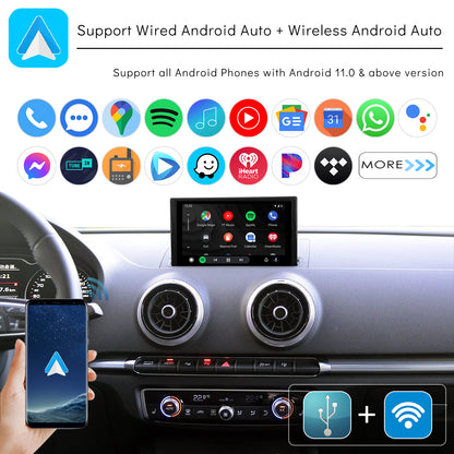 CarProKit for Audi A1 A3 A4 A5 A6 A7 A8 Q2 Q3 Q5 Q7 2010-2019 Wireless Apple CarPlay Android Auto Retrofit Kit + Front & Reverse Backup Camera