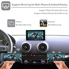 CarProKit for Audi A1 A3 A4 A5 A6 A7 A8 Q2 Q3 Q5 Q7 2010-2019 Wireless Apple CarPlay Android Auto Retrofit Kit + Front & Reverse Backup Camera