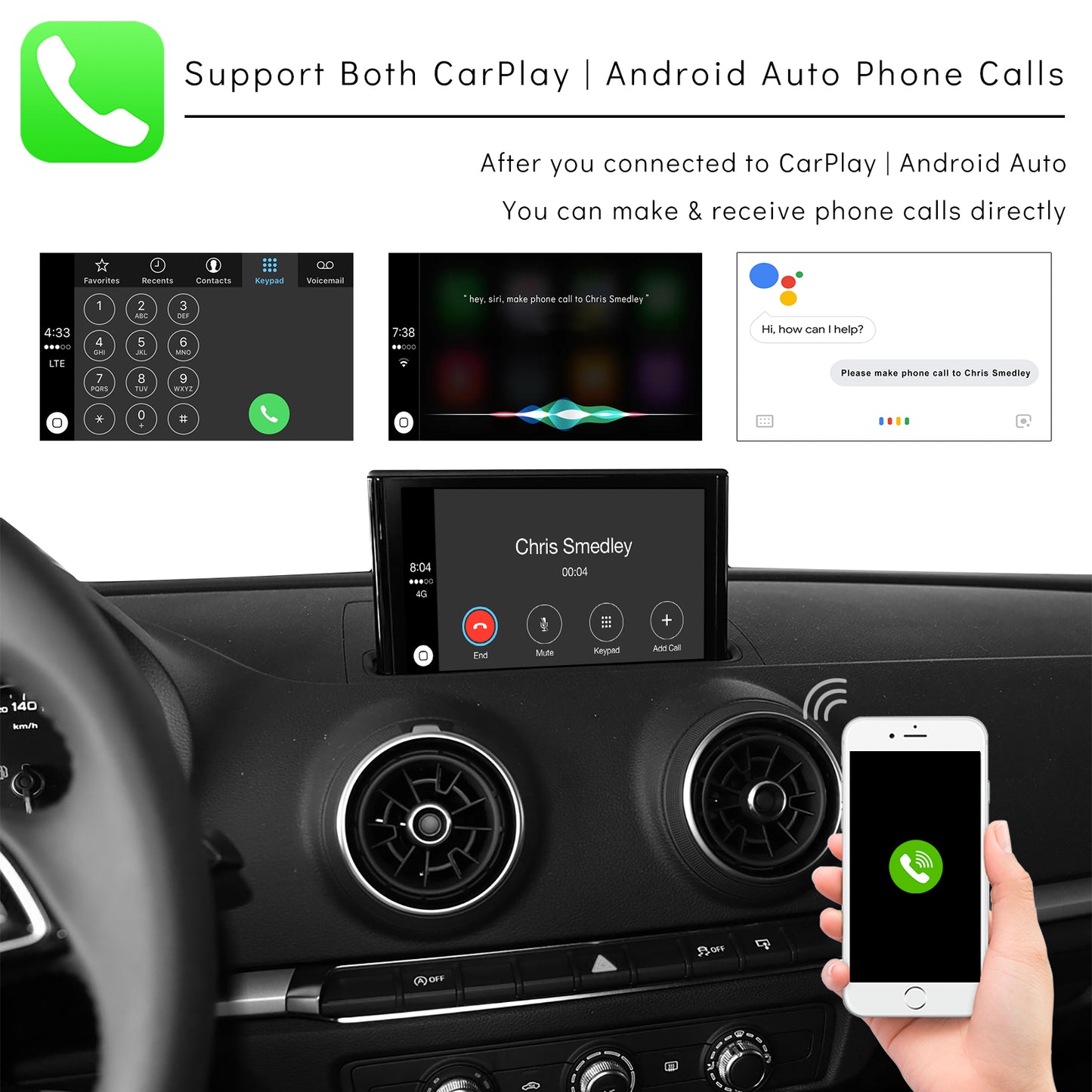 CarProKit for Audi A3 S3 RS3 2013-2020 Wireless Apple CarPlay Android Auto Retrofit Kit