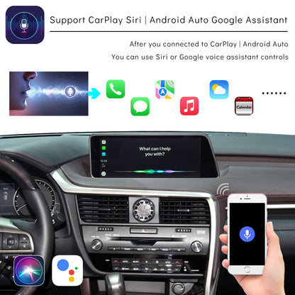 CarProKit for Lexus Wireless CarPlay Android Auto Retrofit Kit Support Lexus ES IS GS LS NX LX UX GX RC LC CT 2014-2020 | RX 2016-2020