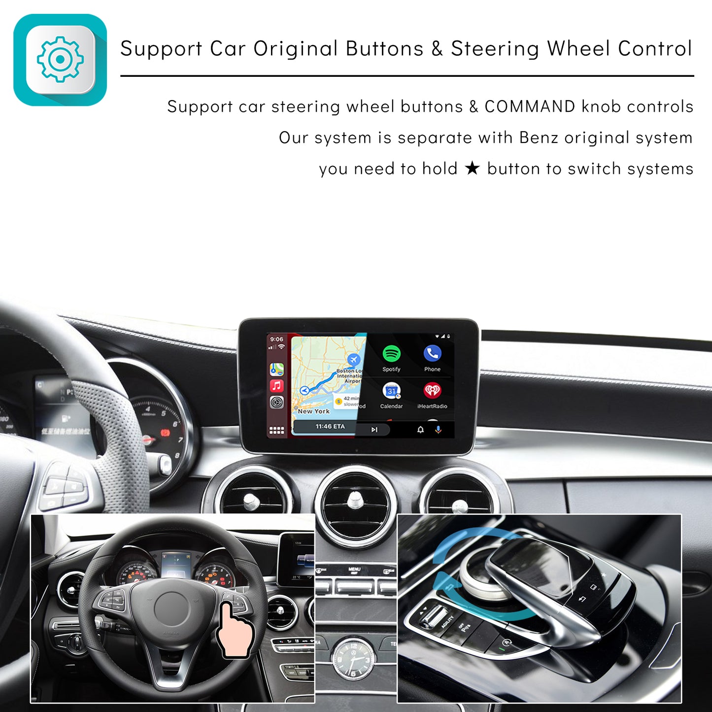 CarProKit for Mercedes-Benz Wireless CarPlay Android Auto Retrofit Kit Support Benz A/B/C/E/S CLA GLA GLC GLE GLK ML AMG 2015-2018 NTG 5.0 System