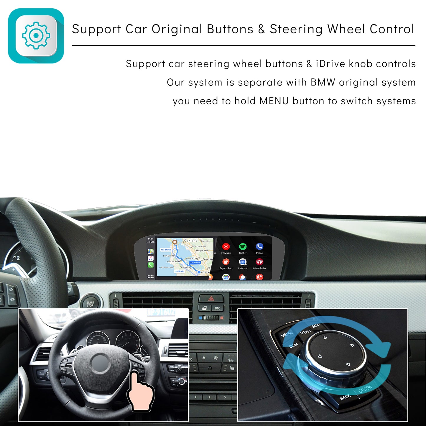 CarProKit for BMW Wireless CarPlay Android Auto Retrofit Kit + Backup Camera Support BMW 1/2/3/4/5/6/7 Series X1-X7 CIC | NBT System 2009-2016