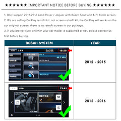 CarProKit for Land Rover Jaguar Wireless CarPlay Android Auto Retrofit Kit Support Bosch System 2012-2016