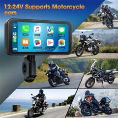 CarProKit 6.25 inch Motorcycle Wireless CarPlay Android Auto Screen GPS Navigation DVR Drive Recorder Motor Monitor Bluetooth WIFI IP67 Waterproof