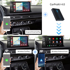 CarProKit 4.0 Wireless CarPlay Android Auto Mirroring Adapter Android 13.0 YouTube Netflix AI Box for 2016-2024 Cars with Factory Wired CarPlay