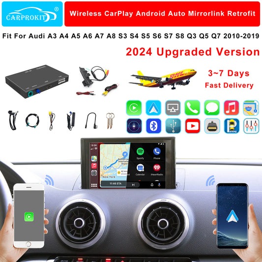 CarProKit for Audi A3 A4 A5 A6 A7 A8 Q3 Q5 Q7 2010-2019 Wireless Apple CarPlay Android Auto Retrofit Kit + Backup Camera