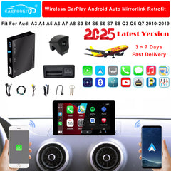 CarProKit for Audi A1 A3 A4 A5 A6 A7 A8 Q2 Q3 Q5 Q7 2010-2019 Wireless Apple CarPlay Android Auto Retrofit Kit + Front & Reverse Backup Camera