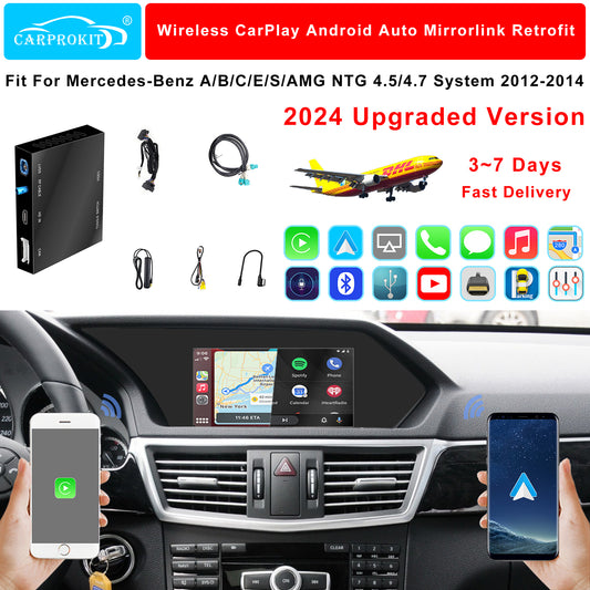 CarProKit for Mercedes-Benz Wireless CarPlay Android Auto Retrofit Kit Support Benz A/B/C/E/S CLA GLA GLC GLE GLK ML AMG 2012-2014 NTG 4.5/4.7 System