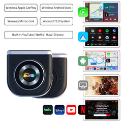 MMB MAX 6.0 Wireless CarPlay Android Auto Adapter Android 13.0 4G LTE WIFI HDMI Video AI Box 8GB+128GB For 2016-2024 Cars with Factory Wired CarPlay