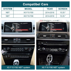 CarProKit Wireless CarPlay Android Auto Mirror-Link 10.25" HD Linux Replacement Screen Retrofit Kit for BMW X5 F15 F85 X6 F16 F86 2014-2016 NBT System