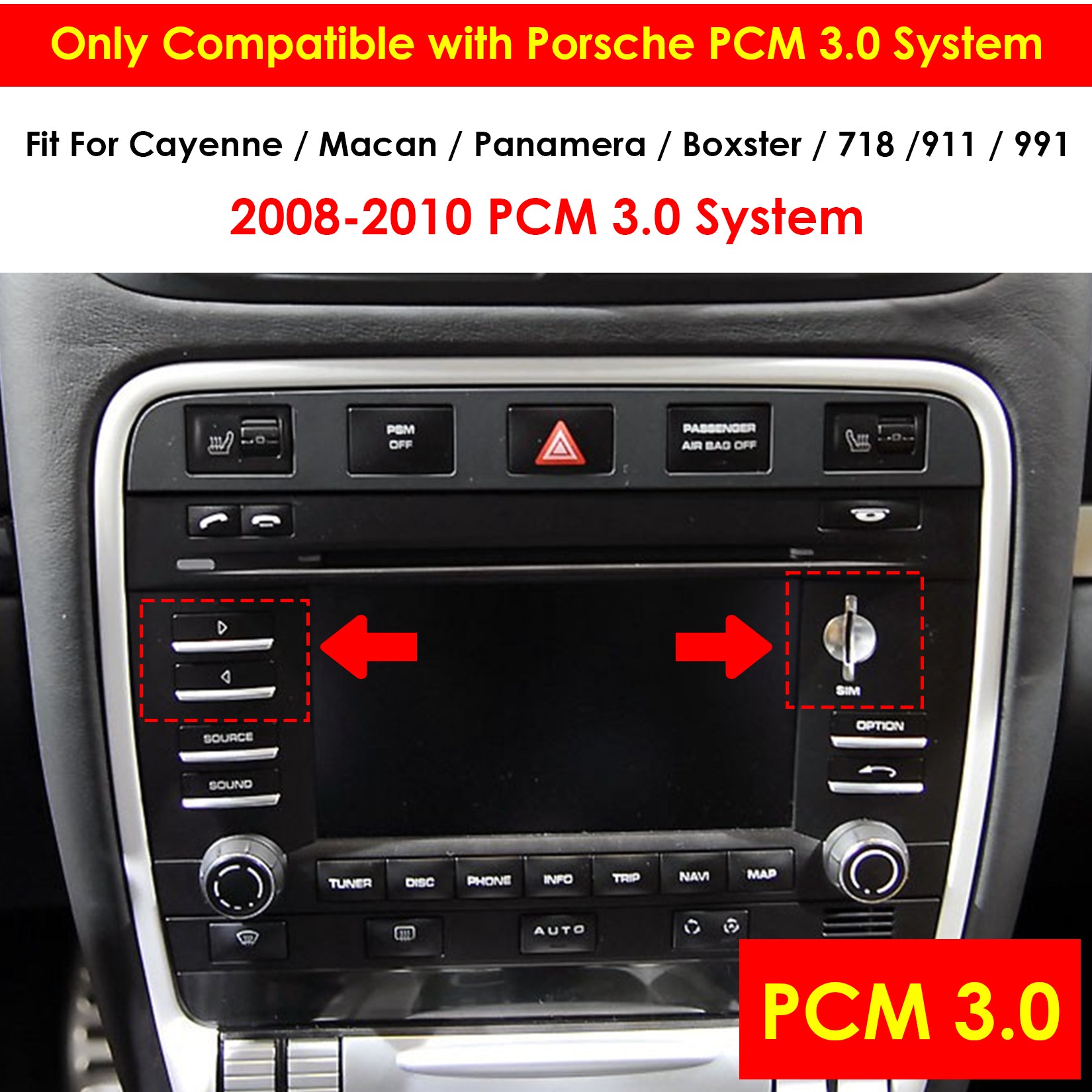 Porsche PCM3.0 Apple CarPlay & Android Auto (Wireless)